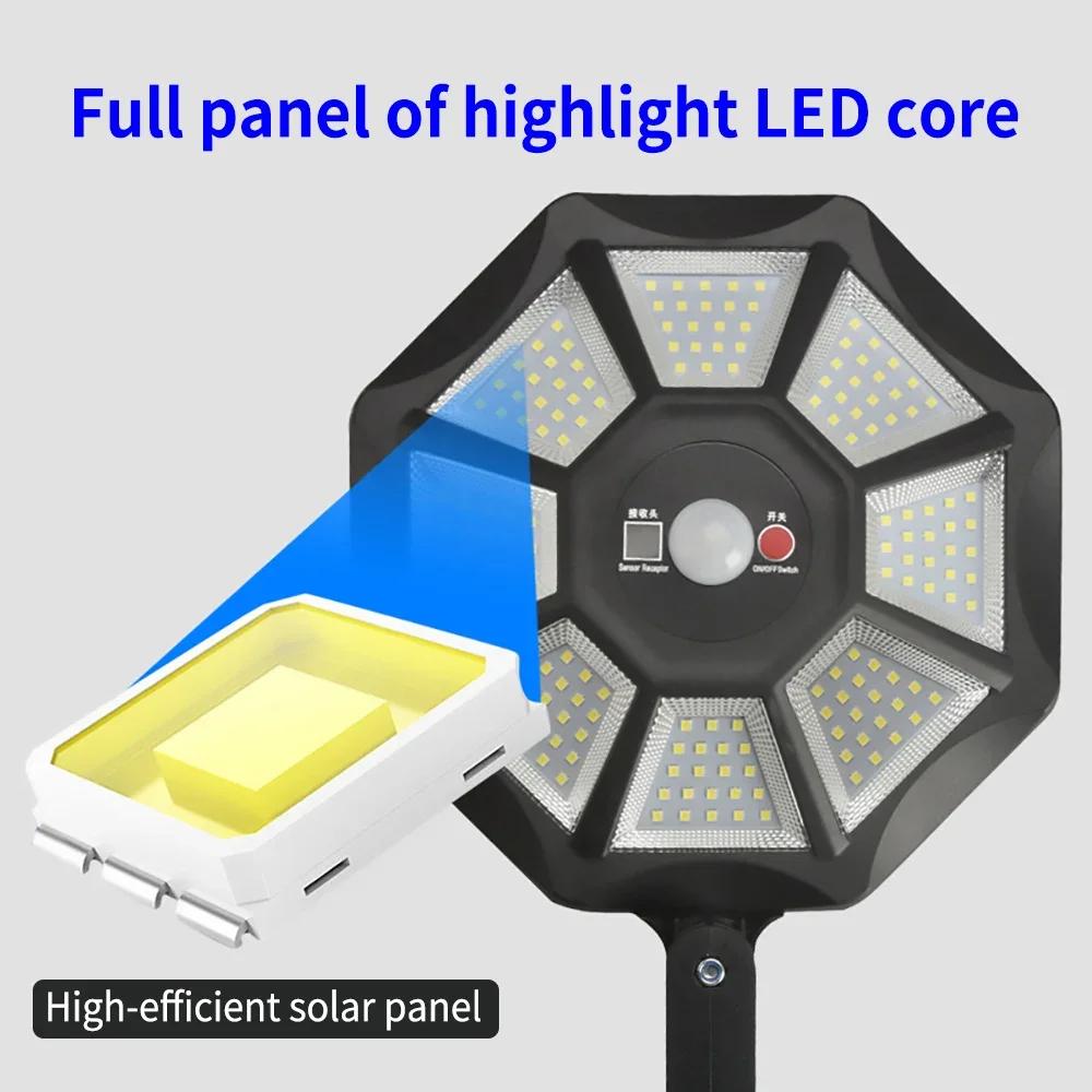 168LED Solar Lights Outdoor 3 Modes Surfaces Flood Light with Motion Sensor Waterproof Solar Powered Wall Lamp for Yard Garden