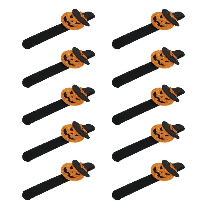 Holiday Wrist Accessories Set of 10 Slap Bracelets for Group Guests, Seasonal Wristbands for Class Parties and Family Plans