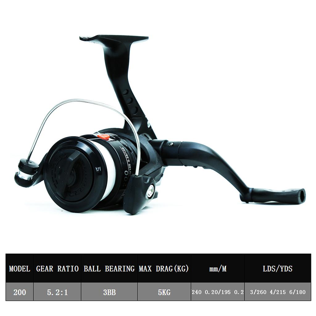 Bärbart 2,1m-2,3m Teleskopiskt Fiskespö Utväxling 5,2:1 3BB Rulle Maximal Bromskraft 5kg Komplett Verktygssats Spinnrulle Fiskeutrustning Väska