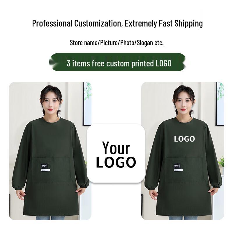 Beiyou Simple Waterproof Long-Sleeve Apron 2-Pack