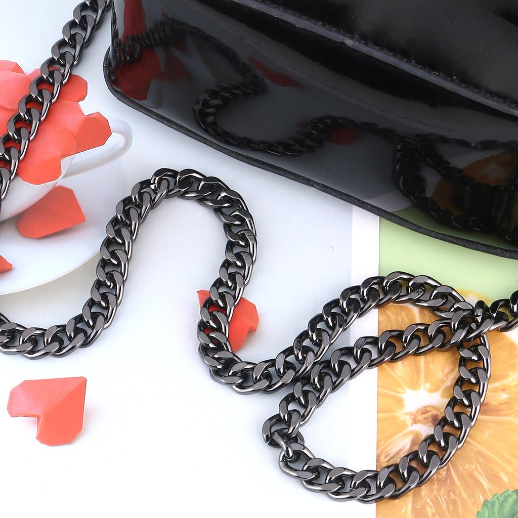 8Mm Flat Metal Decorative Bag Chain for DIY Purse Shoulder Mini Crossbody Hobo Clutches Replacement Strap Glossy Fade Resistant