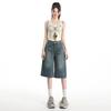 Women's High-Waist Loose Wide-Leg Cropped Jeans - Summer 2025 Slimming Straight Fit