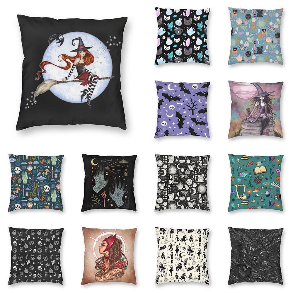 

Хэллоуин ведьма с принтом вороны квадратный полиэстер Чехлы для подушек дома гостиная диван украшения наволочка