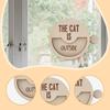 Cat Door Sign Cat IS in or Out Sign Reminder Pet Reminders Sign Cute Wood Room Round Decoration for Cat Pet Lovers Yard Door Win