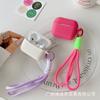 New Apple earphone cover soft silicone with hand rope AirPods earphone case silicone portable hand rope skin soft case