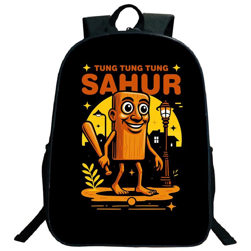 Tung Tung Tung Sahur Rucksack Italienischer Brainrot Cartoon Kinder Jungen Mädchen Studenten Schulrucksack Tralalero Tralala Teenager Umhängetasche