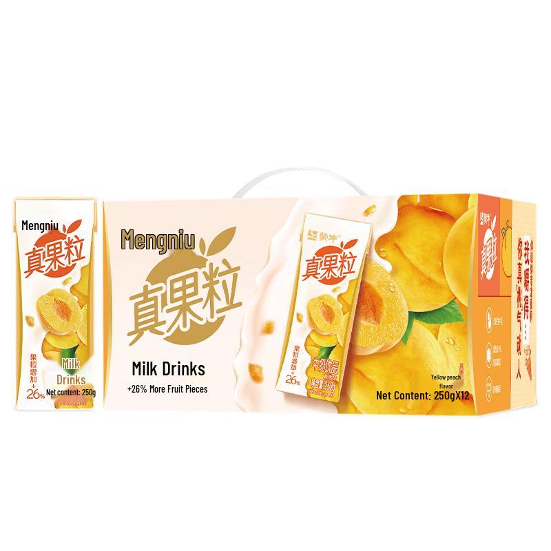 Молочный напиток Mengniu Zhenguoli с фруктовыми гранулами