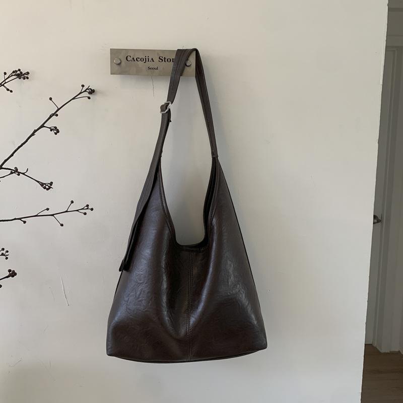 Retro commuter bag women's new fashion tote bag versatile casual large-capacity shoulder messenger bag