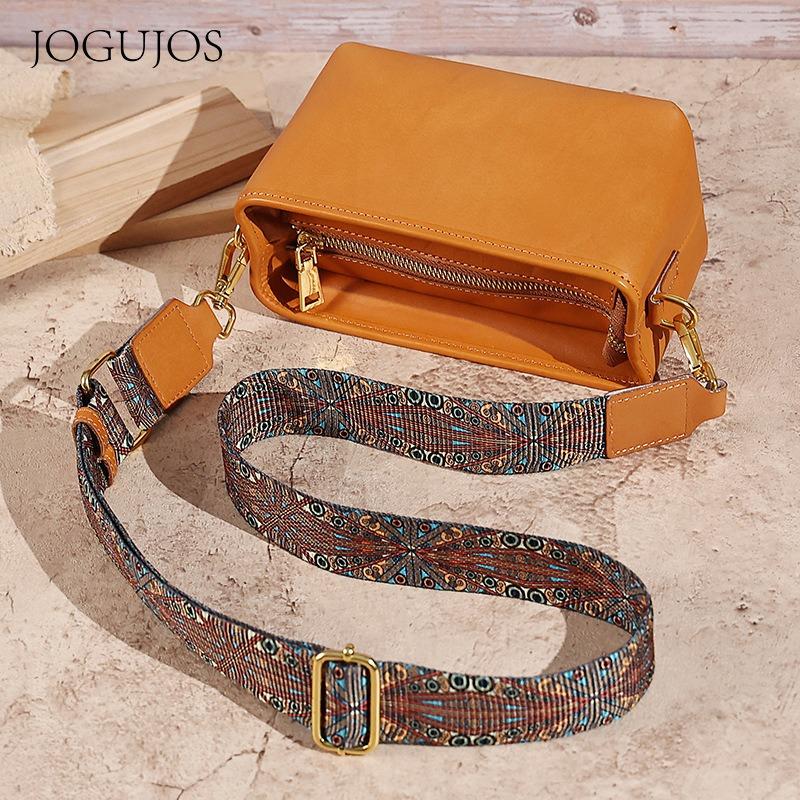 JOGUJOS leather women's messenger bag high-end sense small square bag versatile simple fashion zipper shoulder