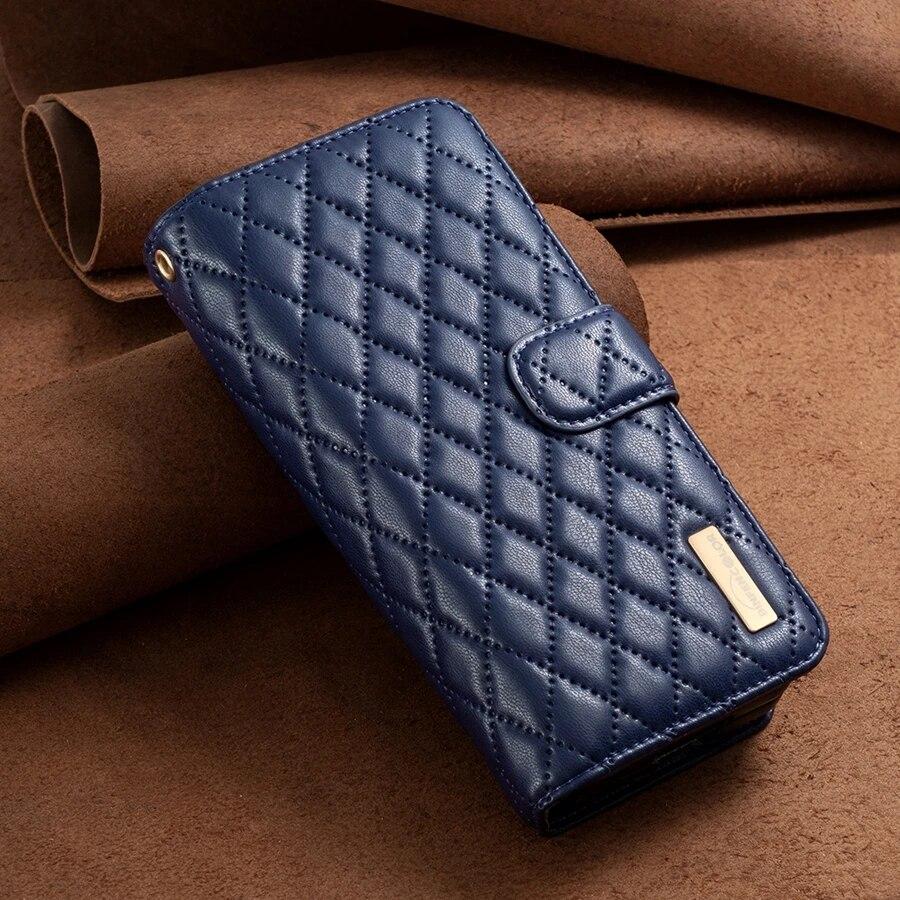 Wallet Small Fragrance Flip Zipper Leather Case For Samsung Galaxy Z Fold5 Z Fold4 Z Fold3 5G Magnetic Flip Cover