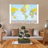 World Map Art with National Flags,Frameless,Wall Decor for Classroom,Office,Travel,Gift for Geography Enthusiasts,Graduation