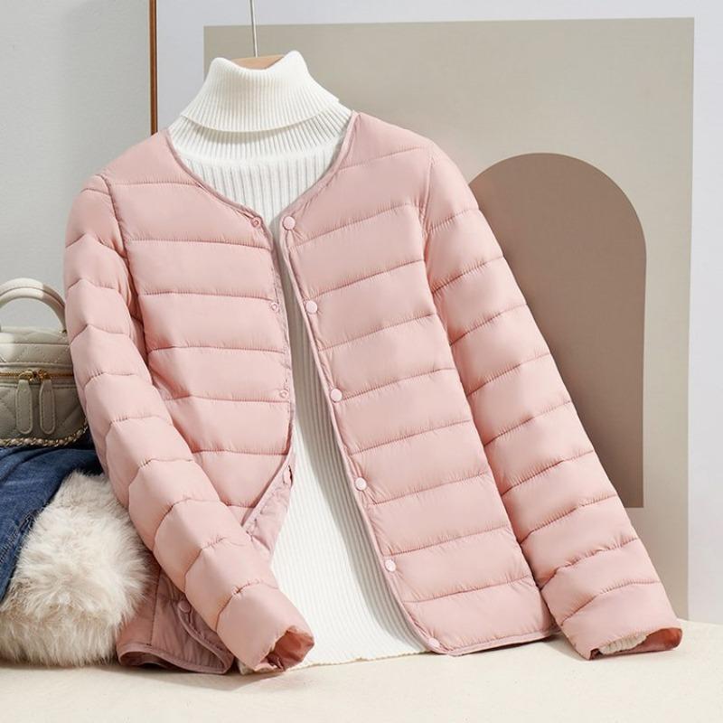 New autumn and winter liner cotton-padded clothes, round neck collar, two padded jackets, light down cotton-padded clothes, women's short styles