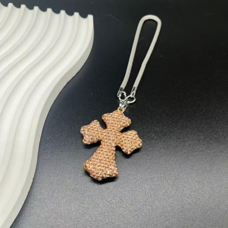 Modischer Kreuzanhänger Auto Innendekoration Exquisite Diamantbesetzte Auto Rückspiegel Zubehör Geschenk