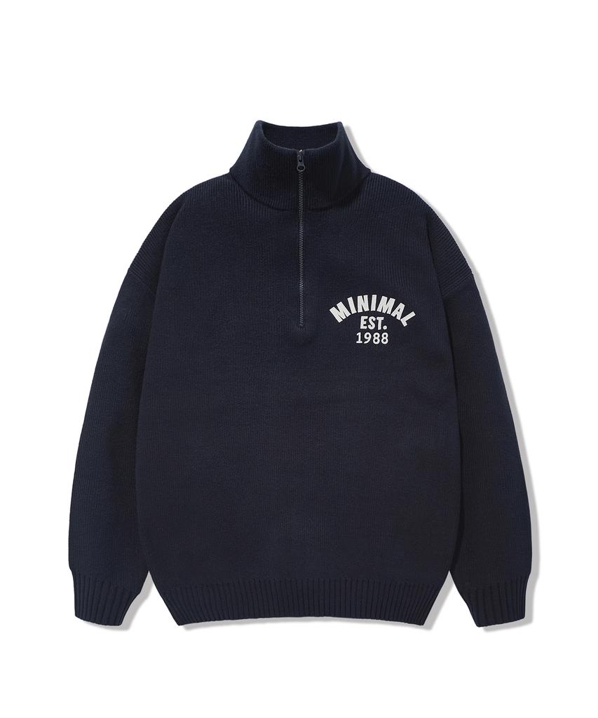 MINIMALPROJECT Half-Zip Turtleneck Knit Mnt115 [Navy]