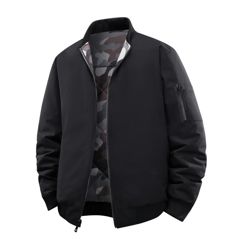 Winter Outdoor Double-sided Baseball Jacket, Men's Camouflage Cotton Jacket, Warm Jacket, Cotton Jacket, Autumn Casual Versatile Cotton Jacket