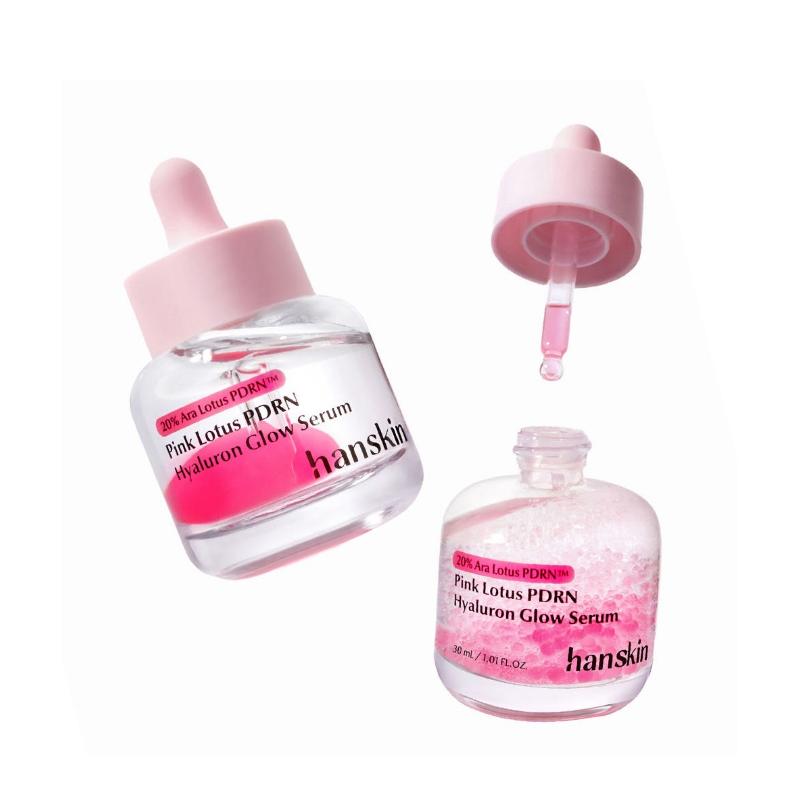 [Hanskin] Ara Lotus Pink Ball PDRN Hyaluron Radiance Serum (30ml) - Advanced Skin-Surface Elasticity Boosting & Translucent Glow Layer
