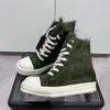 Ro Classic Men Shoe Army Green Horse Hair Casual Sneaker Women High Top Shoes Army Green Horsehair Boots Zipper Ankle Boot