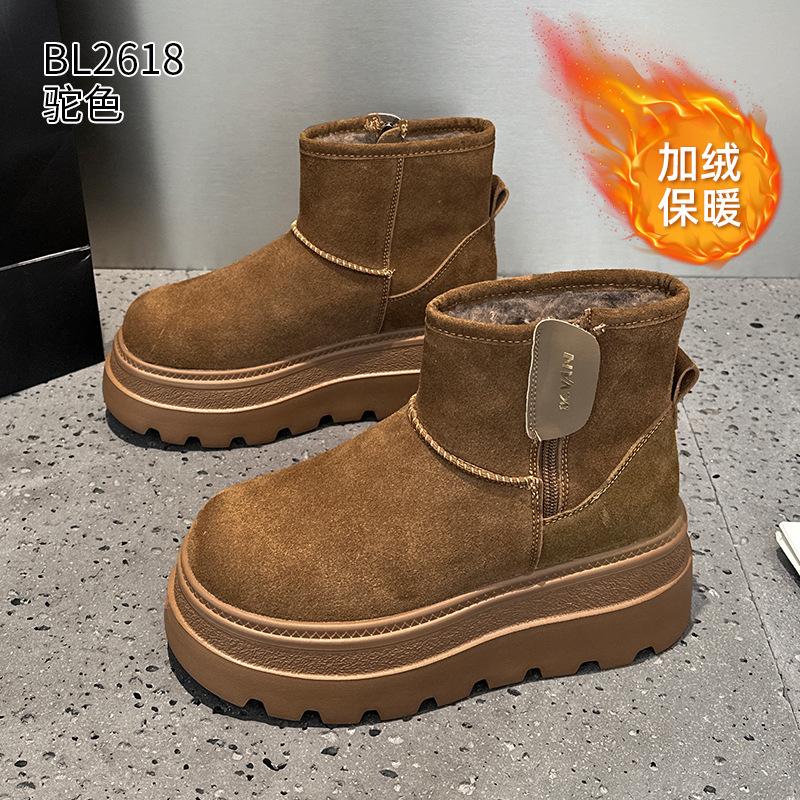 Retro snow boots new winter thick-soled small warm and cold casual shoes