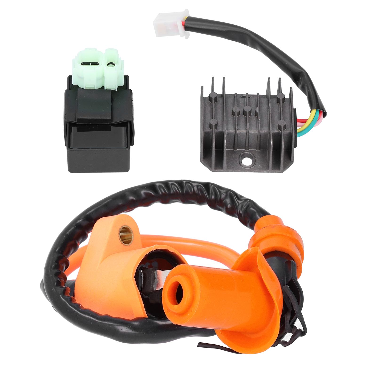 

Катушка зажигания, выпрямитель, соленоид, реле, свеча зажигания, 6-контактный комплект AC CDI, подходит для GY6 50cc 150cc 125cc