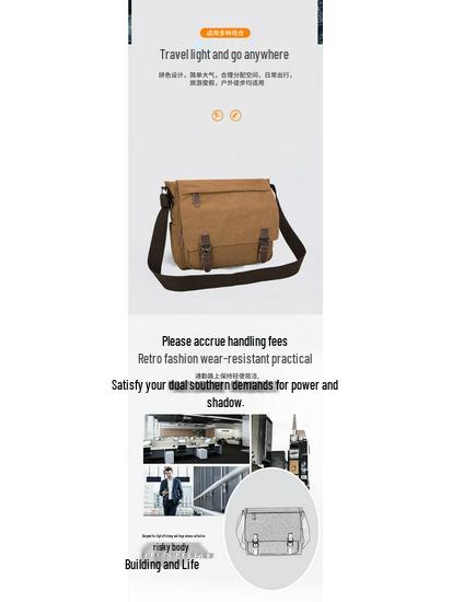 Korean Style Trendy Men's Unisex Canvas Crossbody/Shoulder Student Messenger Bag
