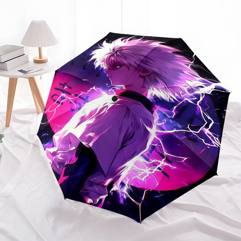 

1pc Thunderous Lightning Automatic Opening Closing Umbrella with Foldable Design, Iron Frame, Outdoor Use, Perfect Gift for Fans, Travelers, Daily Use