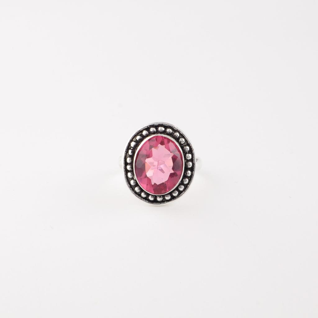 Pink Tourmaline Gemstone 925 Sterling Silver Jewelry Handcrafted Partywear Ring RR-62-1