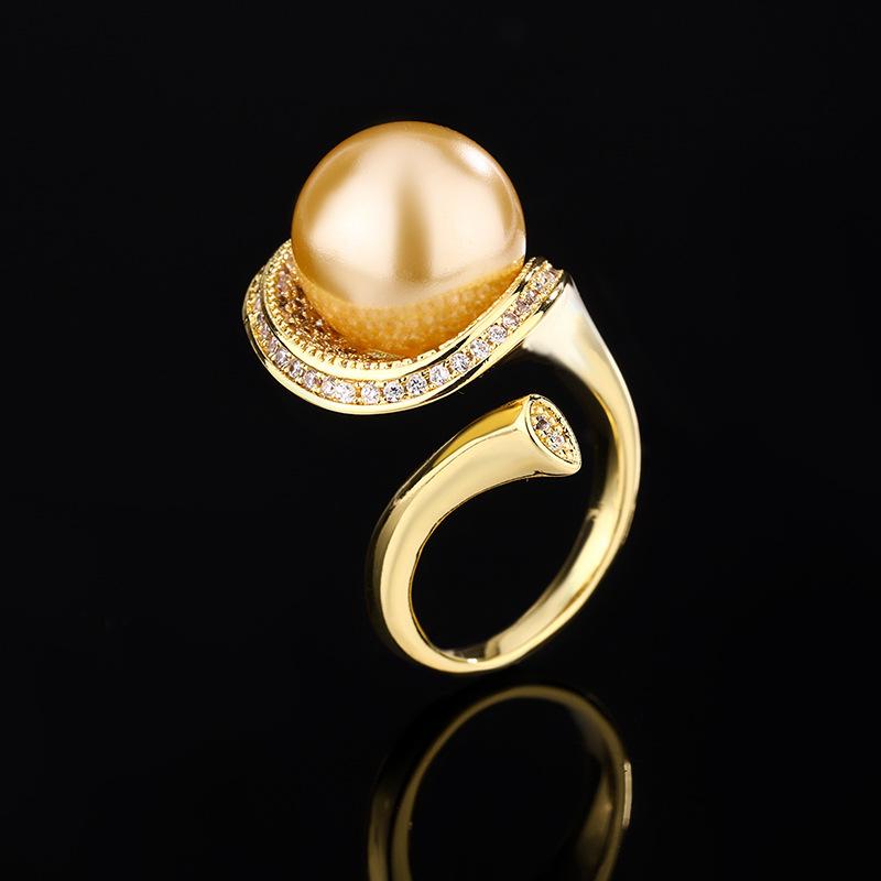 

Ювелірні вироби Мідь Платинове покриття Перлина Хрест Регульоване кільце Жінки 16 мм