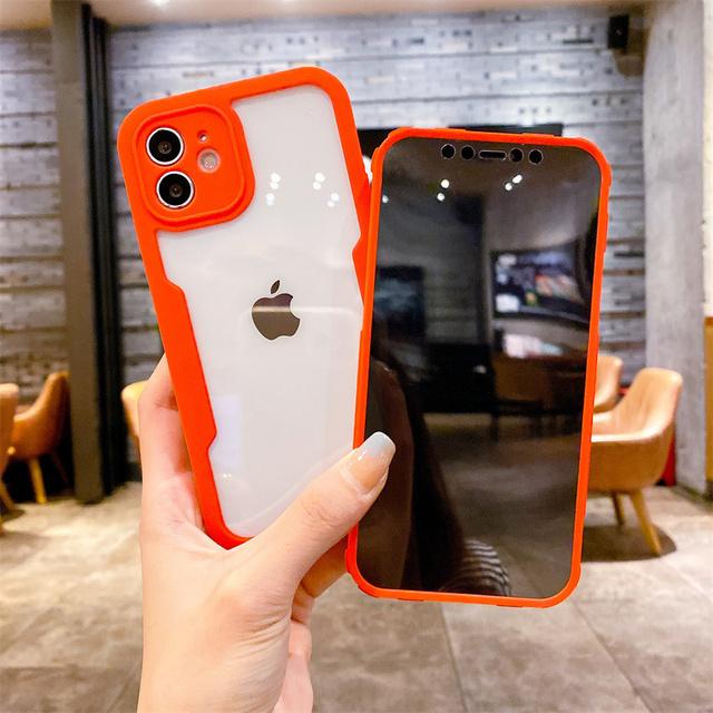 

Защитный прозрачный чехол для телефона с защитой на 360° для Iphone 14 13 12 11 Pro Max Xr Xs Max X 14pro, противоударный защитный чехол на весь экран For iPhone 14pro max