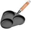 ZISIZ 3-Hole Cast Iron Egg Frying Pan