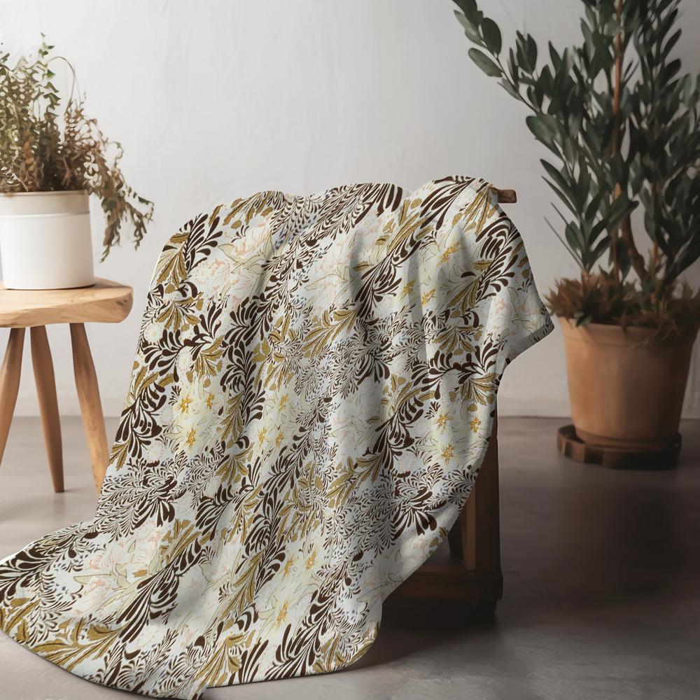 Soft Fleece Blanket Floral Pattern Throw Blanket Sofa Bed Decorative Throw Blanket For Home Decor Gift