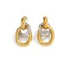 New Vintage Stainless Steel Double Circle Stud Earrings for Women Simple Irregular Elliptical Earrings Waterproof Jewelry