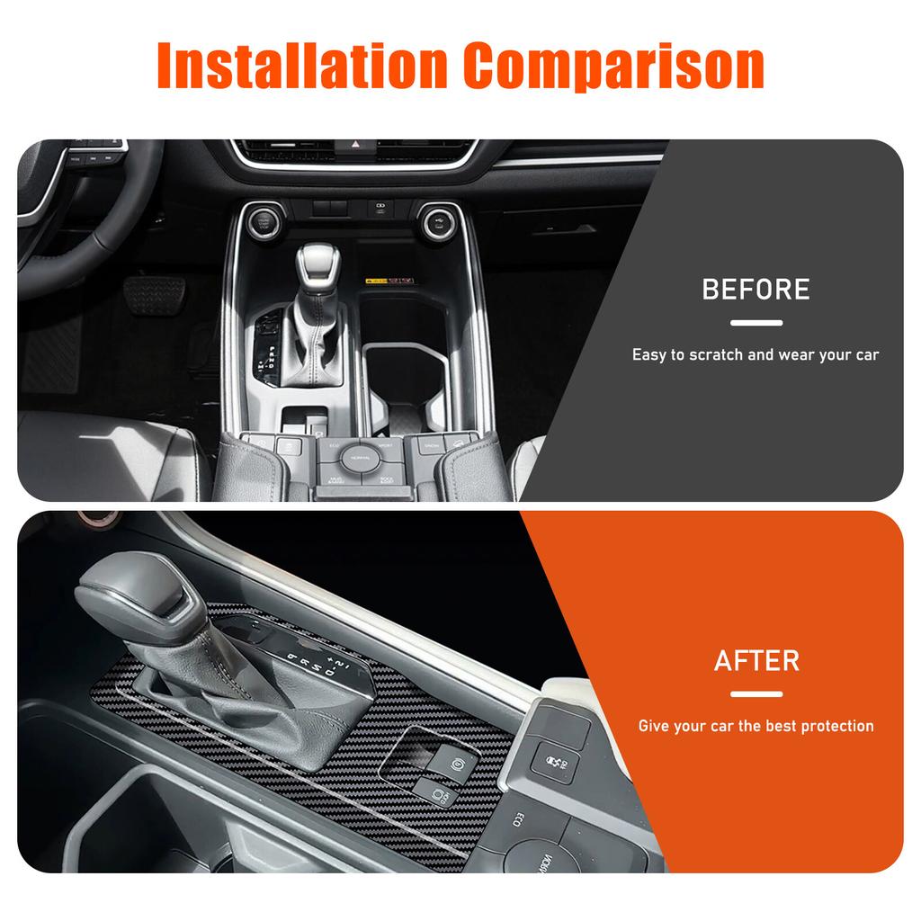 ABS Carbon Fiber Center Gear Shift Panel Trim For Toyota Grand Highlander 2024+