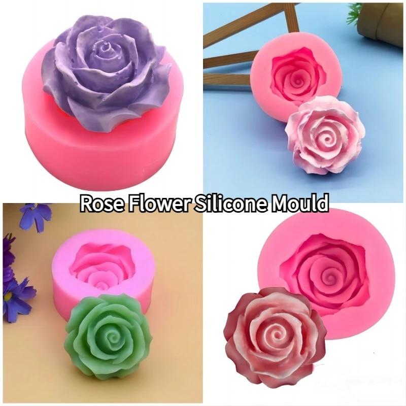 

3D Rose Flower Chocolate Flip Cake Mold Cake Decoration Baking Cake Chocolate Mold Baking Silicone Ware Tools Drip Molds розовый