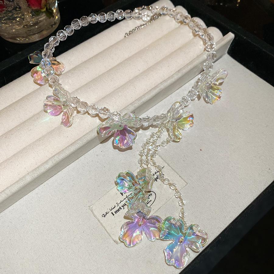 European and American color acrylic shell beaded necklace design sense collarbone chain exaggerated necklace women