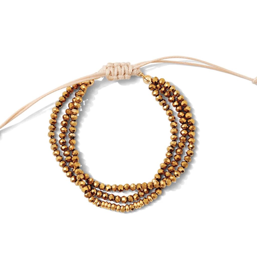 Bohemian Style Multi-Layer Crystal Faceted Beaded Bracelet