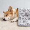 Flannel Pet Blanket Embossed Paw Print Design Soft Cozy Throw Mat for Dogs Cats Sleep Bed Mat Heat Retention Cushion