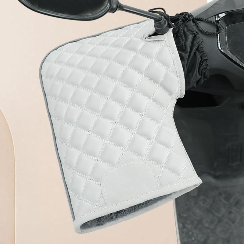 Winter Motorcycle Handlebar Covers 1 Pair Warm Electric Scooter Gloves Waterproof Windproof Thick Cotton for Cold Weather Riding