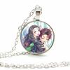 Anime Accessories Time Gem Necklace Alloy Glass Pendant Sweater Chain  European American Jewelry Fashion For Kids