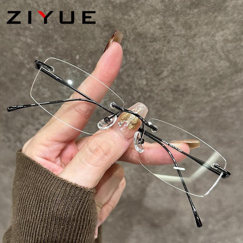 Štýlové zlaté bezrámové okuliare: Ultraľahké rámy pre ženy, Pripravené na dioptrické sklá, Elegantný dizajn