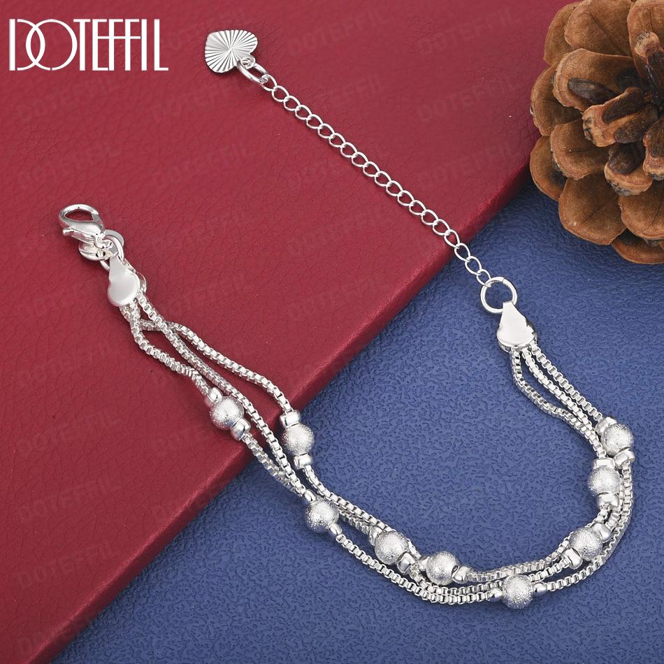 

Свадебный подарок из стерлингового серебра 925 пробы, браслет-цепочка змейка с бусинами, свадебная модная бижутерия 20cm