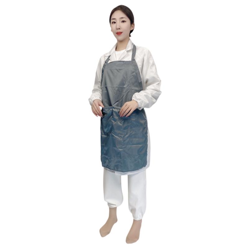 Anti-static Dustproof Apron with Striped Sleeves for Electronic Workshops