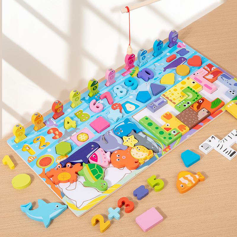 

Kids Educational Fishing and Number Puzzle Board