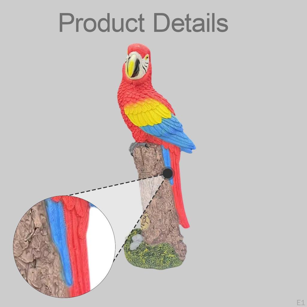 Parrot Figurine Animal Sculpture Crafts Bird Ornament Creative Tabletop Decoration Garden Statue for