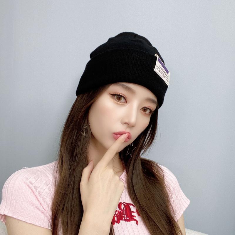 Autumn and Winter Warm Ear Protection Knitted Hat Women's Versatile Candy Color High Density Wool Hat Men's Hat