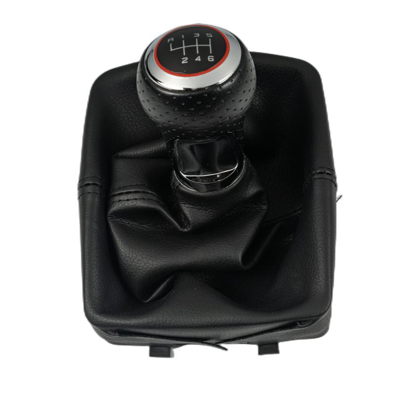 5/6 Speed Car Gear Shift Knob With Gaitor Boot Cover For Volkswagen VW Polo 9N 9N2 2002 2003 2004 2005 2006 2007 2008 2009