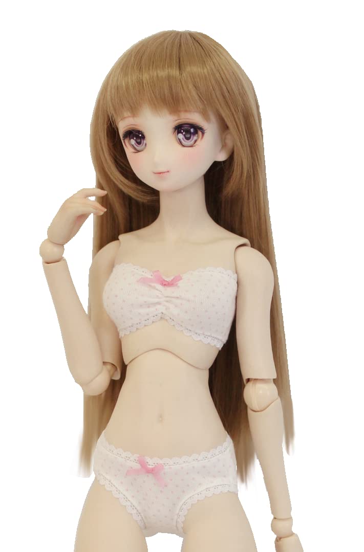 

[Petite Marie] Комплект нижнего белья для кук 60 см, размер 13 DD, белый в розовый горошек, повседневный (Совместимость по обхвату груди S-L) BJD Doll