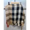 Used BURBERRY 8078776 BEG Check Cashmere Fringe Scarf