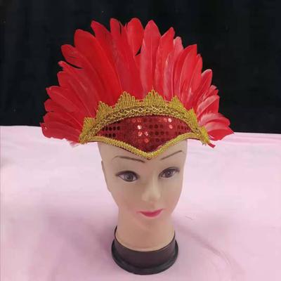 Karneval Indian Chief Klobouk Vlasové doplňky Párty Ultralehké Šumivé Zdobené Luxusní čelenka Barevné peří Pokrývka hlavy