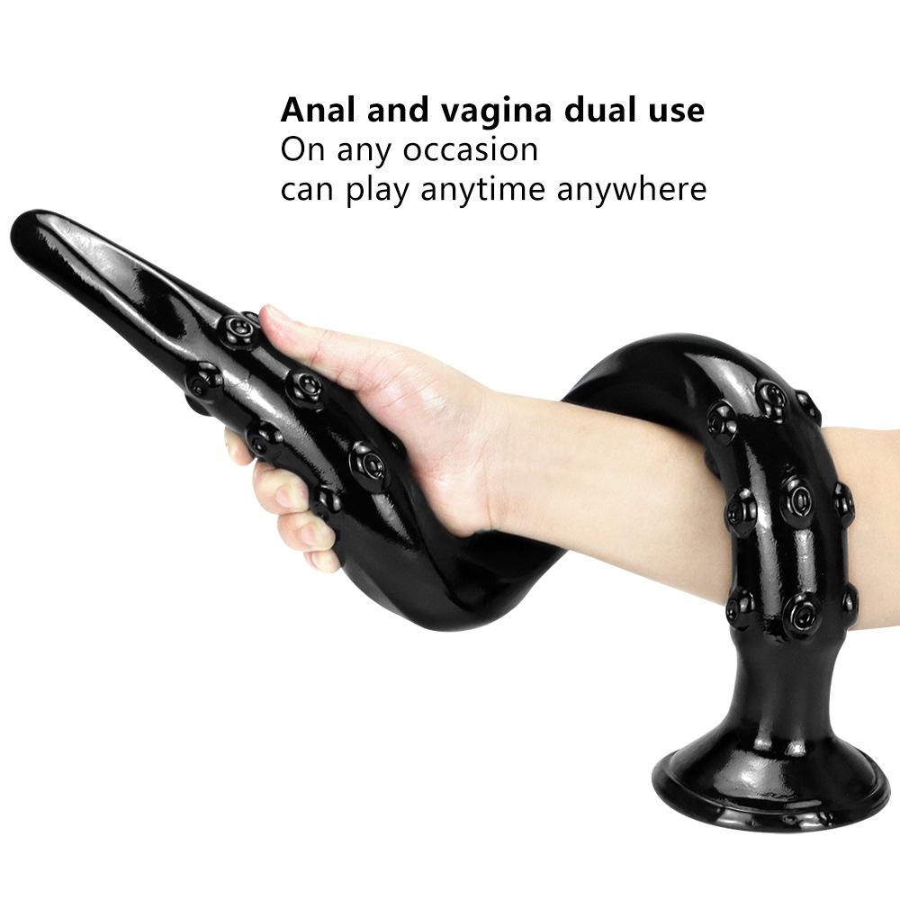 Black PVC Dildo Masturbator Sex Toy Butt Plug Adult Sex Toys Strap On Penis Big Dick