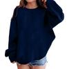 Dames Comfortabele Casual Lange Mouwen Nek Sweatshirt Losse Pasvorm Kleur Pullover